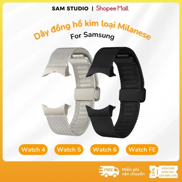 Dây đồng hồ kim loại Milanese Galaxy Watch 4 5 6 FE 40mm